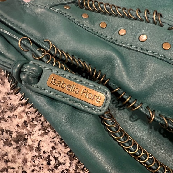 Isabella Fiore Vintage Teal Hobo Bag - Picture 4 of 5